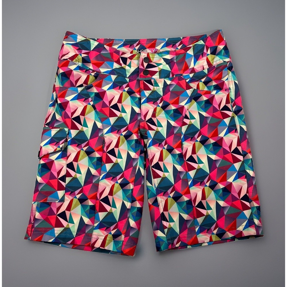 Shredly JTR II Mountain Bike Shorts Women Size 6 Geometric MTB 11" Made In USA